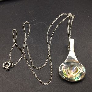 Vintage sterling silver Abalone necklace